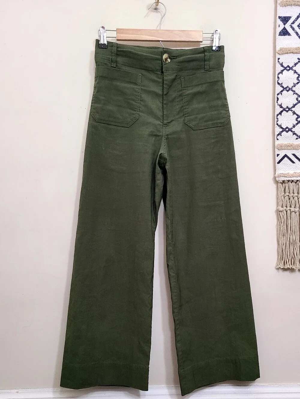 Anthropologie Maeve The Colette Ponte Crop Wide-Leg Pants Size 25 - Picture 2 of 3